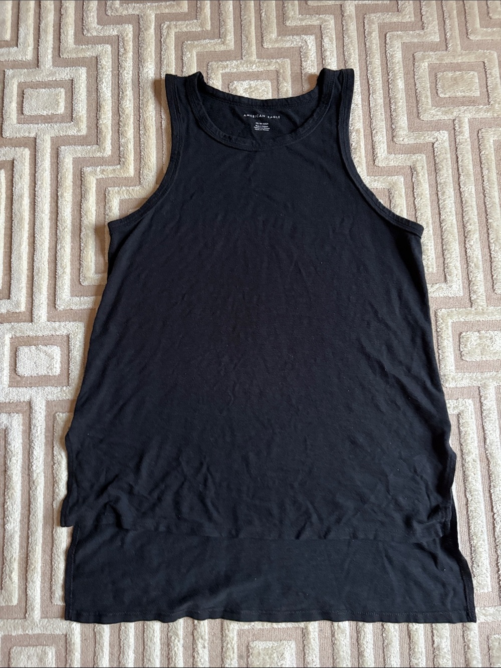 American Eagle black oversized long tank